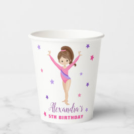 Gymnastics Girl Stars Birthday Party Papieren Bekers