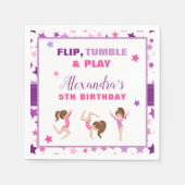 Gymnastics Girl Stars Birthday Party Servet (Voorkant)
