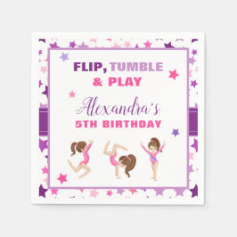 Gymnastics Girl Stars Birthday Party Servet