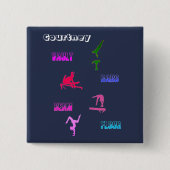 Gymnastics Girls Evls Button met haar naam (Voorkant)