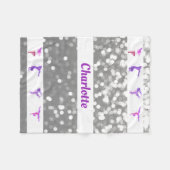 Gymnastics Girls Persoonlijke naam Bokeh Lights Fleece Deken (Voorkant (Horizontaal))