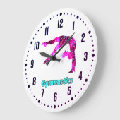 Gymnastics Girls Pink/Turquoise Handspring Grote Klok (Hoek)