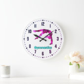 Gymnastics Girls Pink/Turquoise Handspring Grote Klok (Huis)