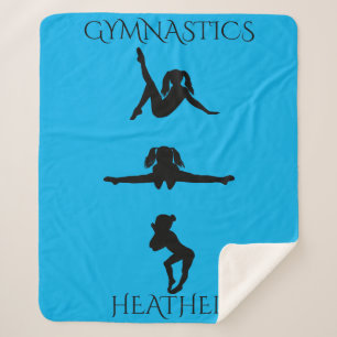 GYMNASTICS GIRL'S SHERPA BLANKET. Aangepaste naam. Deken