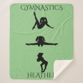 GYMNASTICS GIRL'S SHERPA BLANKET. Aangepaste naam. Sherpa Deken (Voorkant)