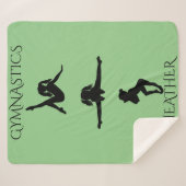 GYMNASTICS GIRL'S SHERPA BLANKET. Aangepaste naam. Sherpa Deken (Voorkant (horizontaal))