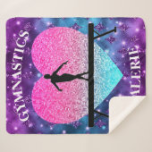 Gymnastics Glam Sherpa Blanket w/ Name of Gymnast Deken (Voorkant (horizontaal))