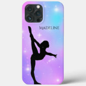 Gymnastics gradient Phone Case met naam gymnast (Achterkant)