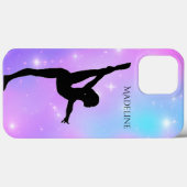 Gymnastics gradient Phone Case met naam gymnast (Achterkant (horizontaal))