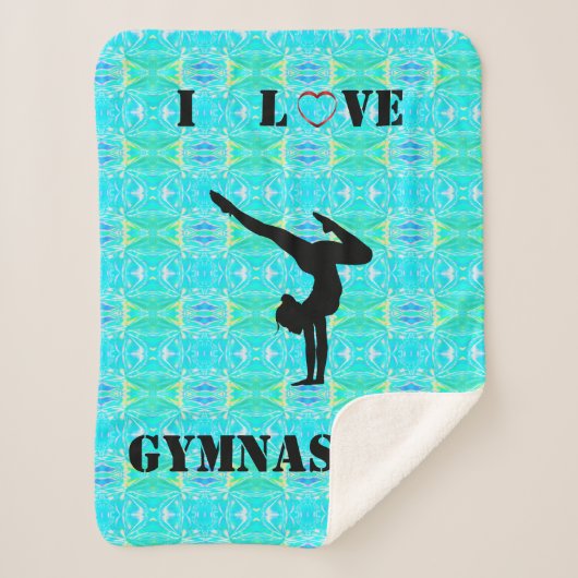 Gymnastics Green Abstract Girls Sherpa Blanket Sherpa Deken (Voorkant)
