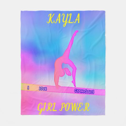 GYMNASTICS GYMNAST FLEECE BLANKET PERSONALISEERD! (Voorkant)