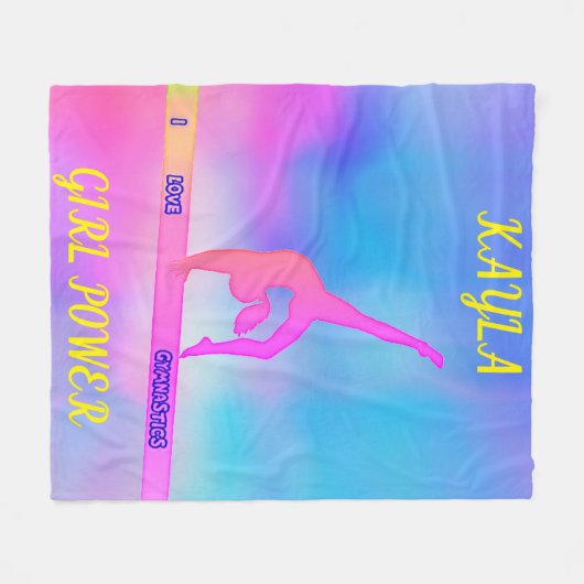 GYMNASTICS GYMNAST FLEECE BLANKET PERSONALISEERD! (Voorkant (Horizontaal))