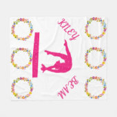 GYMNASTICS GYMNAST FLEECE BLANKET PERSONALISEERD! (Voorkant (Horizontaal))