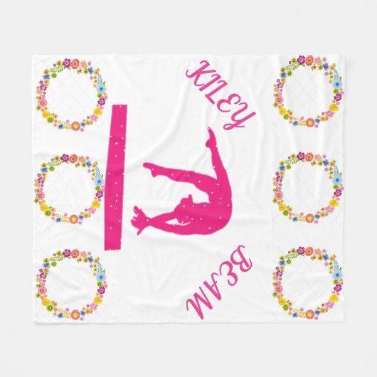 GYMNASTICS GYMNAST FLEECE BLANKET PERSONALISEERD! (Voorkant (Horizontaal))