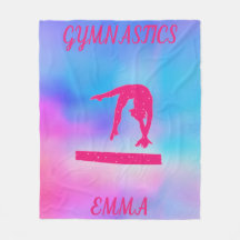 GYMNASTICS GYMNAST FLEECE BLANKET PERSONALISEERD!