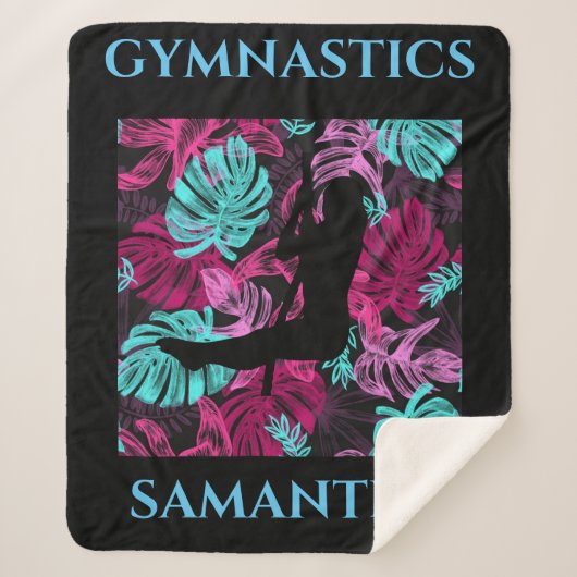 GYMNASTICS GYMNAST OP ROPES BLANKET. SHERPA DEKEN (Voorkant)