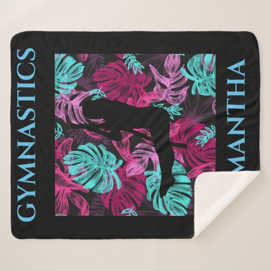 GYMNASTICS GYMNAST OP ROPES BLANKET. SHERPA DEKEN (Voorkant (horizontaal))