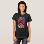 Gymnastics gymnastics coach US flag gymnsatics des T-shirt (Voorkant volledig)