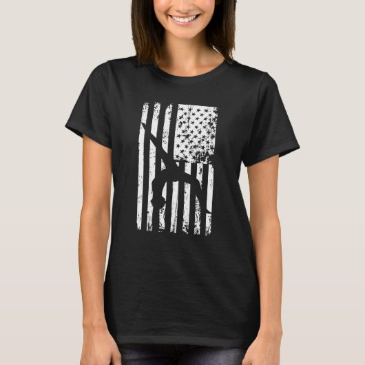 Gymnastics gymnastics coach US flag gymnsatics des T-shirt (Voorkant)