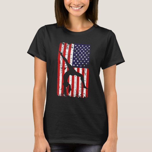 gymnastics gymnsatics US flag gymnastics coach spo T-shirt (Voorkant)