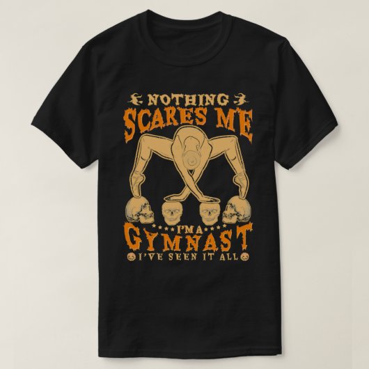 GYMNASTICS HALLOEEN GYMNAST FUNNY HALLOWEEN QUOTE T-SHIRT (Design voorkant)