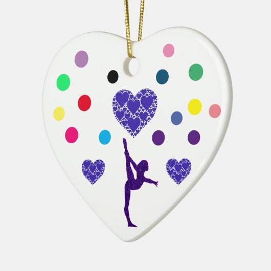 "GYMNASTICS" hart ornament. Keramisch Ornament (Links)