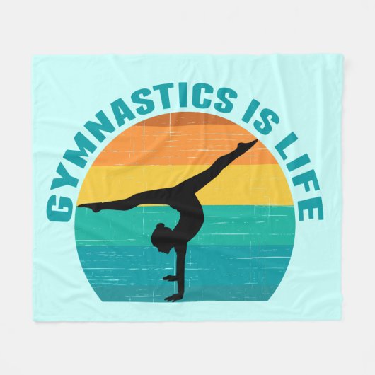 Gymnastics is Life Beautiful Sunset Gymnast Fleece Deken (Voorkant (Horizontaal))
