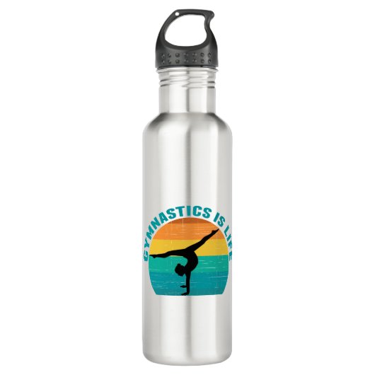Gymnastics is Life Beautiful Sunset Gymnast Waterfles (Voorkant)