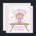 Gymnastics Jump Birthday Party Red Hair Hartelijk  Kaart<br><div class="desc">Dit ontwerp ligt in ons gymnastiekthema met een schattige, rode, harige gymnast op een glitterige, sterrenachtige achtergrond. Andere haarkleuren zijn ook beschikbaar! Klik de aanpassingsknoop voor meer flexibiliteit in het aanpassen van de tekst! De variaties van dit ontwerp en de coördinerende producten zijn beschikbaar in onze winkel, zazzle.com/store/doodlelulu. Neem contact...</div>