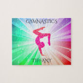 "GYMNASTICS" licht puzzels met gymnast. (Horizontaal)