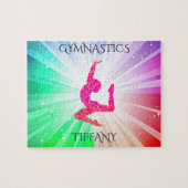 "GYMNASTICS" licht puzzels met gymnast. (Horizontaal)