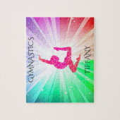 "GYMNASTICS" licht puzzels met gymnast. (Verticaal)