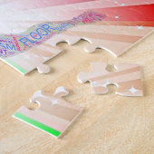 "GYMNASTICS" licht puzzels met gymnast. (Zijkant)