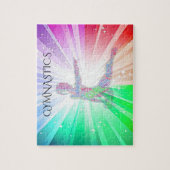 "GYMNASTICS" licht puzzels met gymnast. (Verticaal)