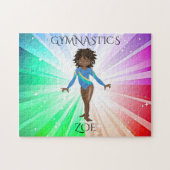 "GYMNASTICS" licht puzzels met gymnast. (Horizontaal)