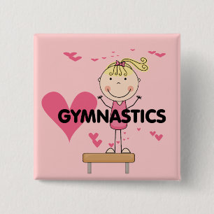 GYMNASTICS - Love Gymnastics Tshirts and Gifts Vierkante Button 5,1 Cm