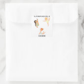 GYMNASTICS meisje's gepersonaliseerde stickers. Vierkante Sticker (Tas)