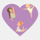 GYMNASTICS meisje's hart stickers. Hart Sticker (Voorkant)