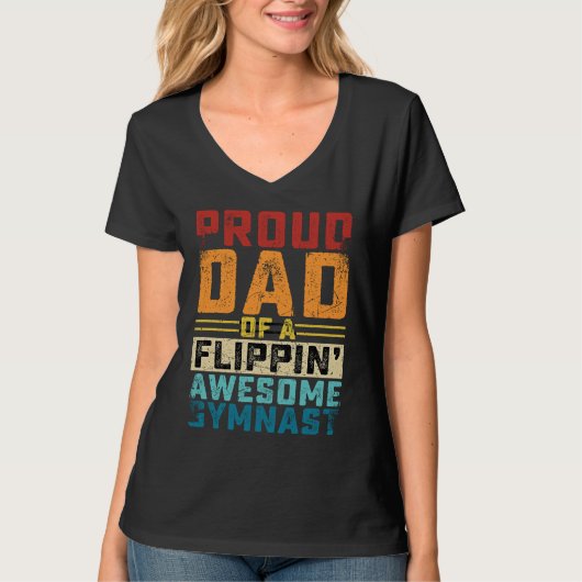 Gymnastics men Dad Of Awesome Gymnast Dance Father T-shirt (Voorkant)