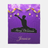 Gymnastics "Merry Christmas" Purple & Gold Fleece Deken (Voorkant)