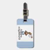 Gymnastics Monkey Bagagelabel (Voorkant verticaal)