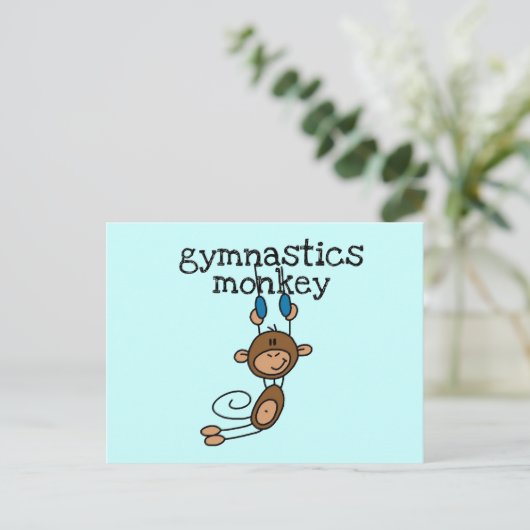 Gymnastics Monkey Briefkaart (Staand voorkant)