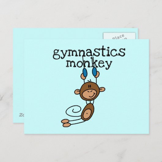 Gymnastics Monkey Briefkaart (Voorkant / Achterkant)