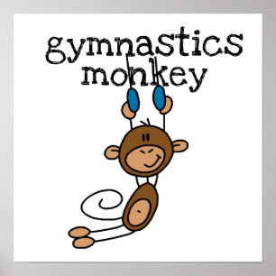 Gymnastics Monkey Poster