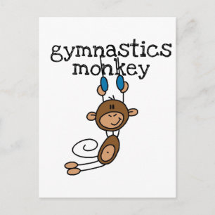 Gymnastics Monkey Tshirts en Gifts Briefkaart