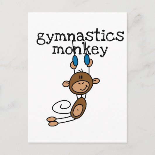 Gymnastics Monkey Tshirts en Gifts Briefkaart (Voorkant)