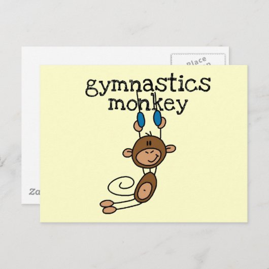 Gymnastics Monkey Tshirts en Gifts Briefkaart (Voorkant / Achterkant)