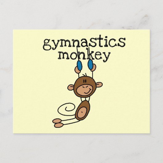 Gymnastics Monkey Tshirts en Gifts Briefkaart (Voorkant)