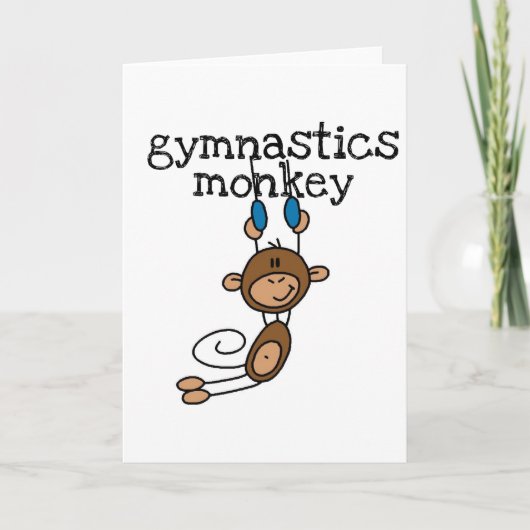 Gymnastics Monkey Tshirts en Gifts Kaart (Voorkant)