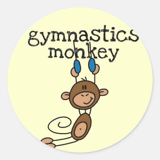 Gymnastics Monkey Tshirts en Gifts Ronde Sticker (Voorkant)